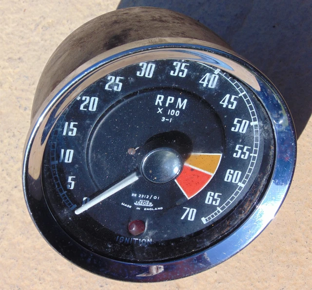 CLASSIC SMITHS JAEGER Cable Drive Rev Counter MGA Tachometer MGB MG