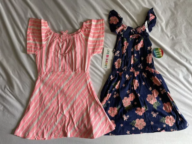 Girls Age 7 Limited Too Twin Pack Dresses Pink/blue