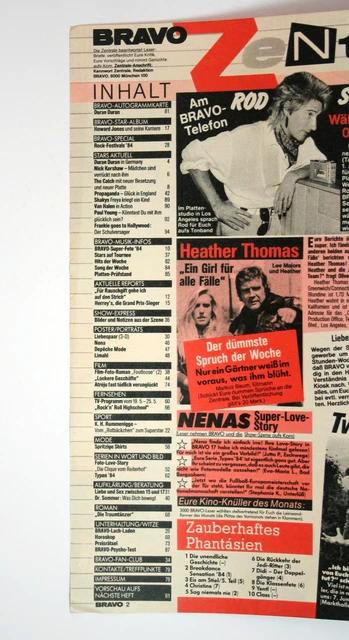 BRAVO Nr. 21/1984 + Extra NENA POSTER HOWARD JONES NIK KERSHAW DURAN DURAN 2