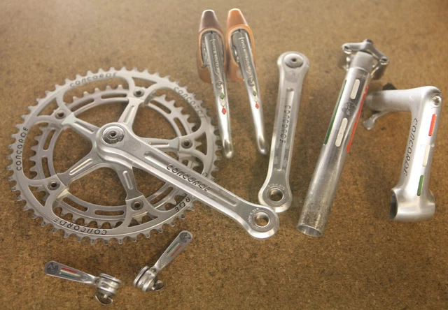 Vintage Campagnolo Record Cinelli Concorde pantographed gruppo groupset buildkit