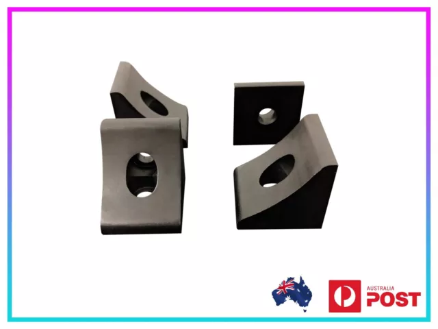4X Black Aluminium 90 Degree Gusset Corner Brackets L Shape Right Angle Mounts