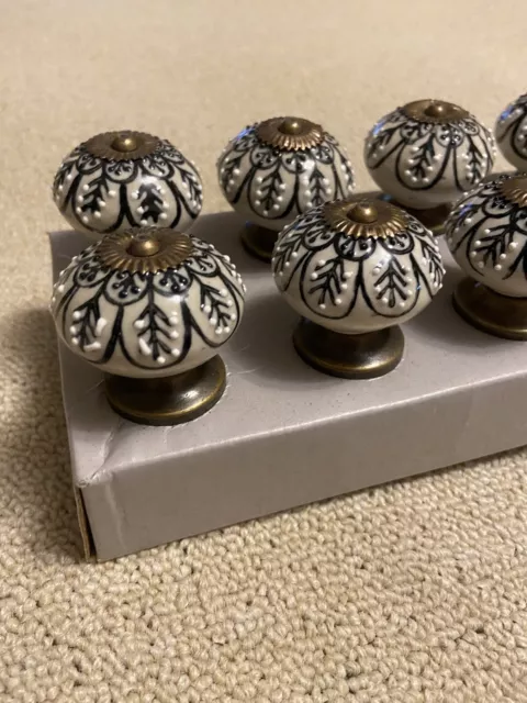 New Ceramic Drawer Knobs Pulls Painted Dresser Cabinet Door Cupboard Pack Of 12