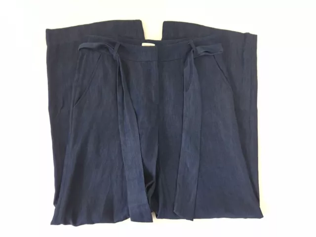 Laundry by Shelli Segal Women’s 2 Pant Belted Chambray Tencel Wide Blue L1SM7117 2