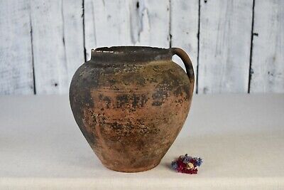Vintage clay pot / Rustic ceramic bowl / Traditional ceramic vessel / Home decor