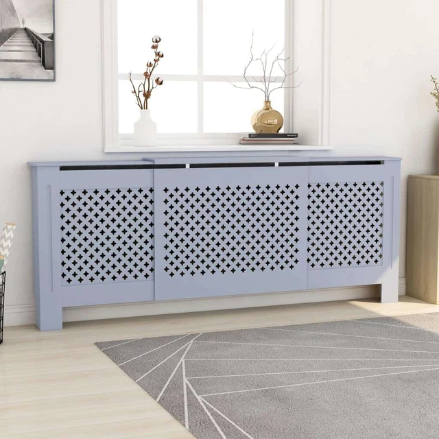 Vidaxl Copertura per Radiatore Grigia in MDF 205 cm
