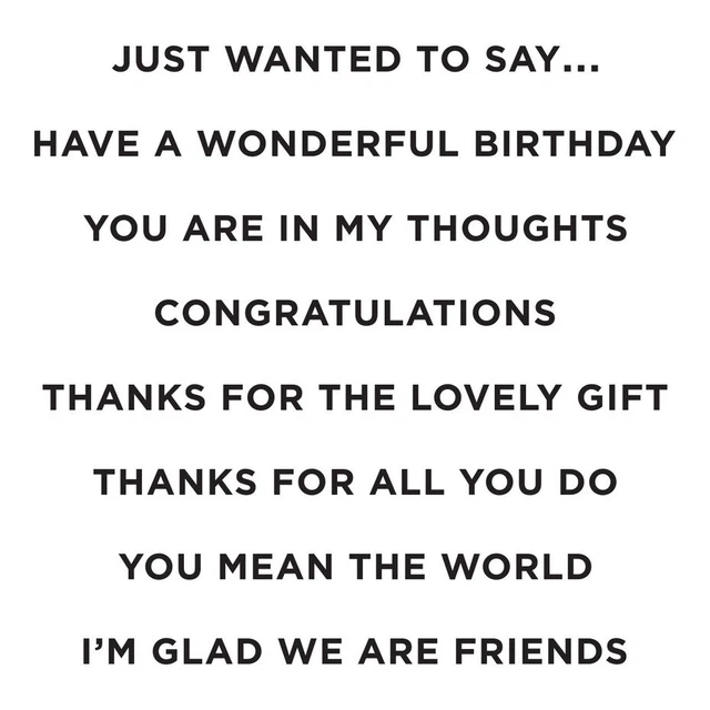 Spellbinders Just Wanted To Say Sentiment Stamp Set 8 Piece Birthday Card Making