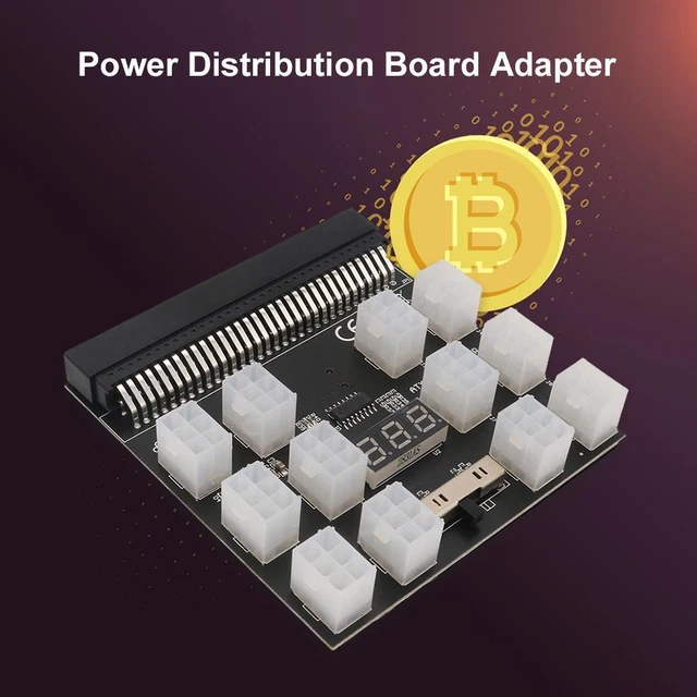 ETH BTC MINING DPS-800GB A Power Supply Breakout Board 12 Ports ATX 6 ...