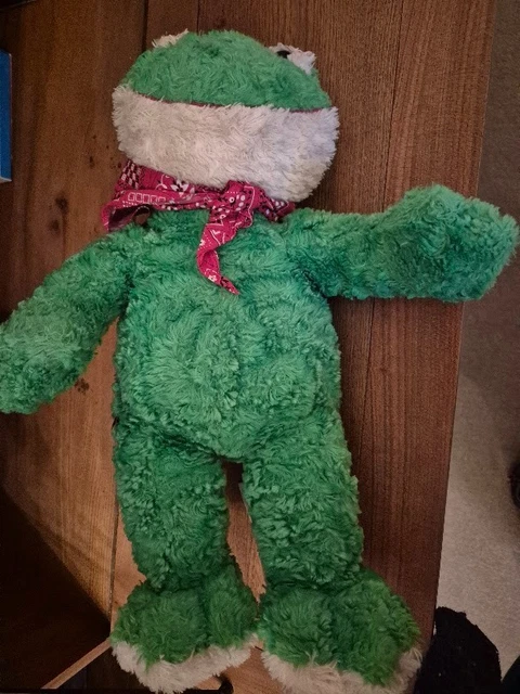 Red Frog Menu VINTAGE RETIRED BUILD A Bear Workshop Green Frog with removable red ...
