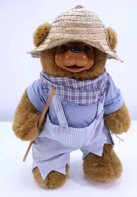 VTG Robert Raikes Bear Tom Sawyer Collectible Wood Doll Sculpture 20" # 3441