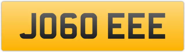 Joe 60 Joey Jo Joseph Jodie Jose Private Registration Car Number Plate Jo60 Eee