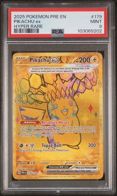 Hyper Rare Icon 2025 POKEMON PRE En-Prismatic Evolutions Hyper Rare #179 Pikachu Ex Psa ...