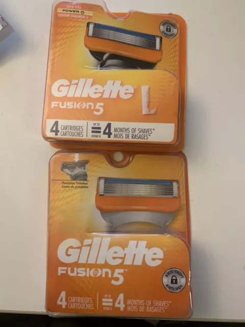 Gillette Fusion 5 power Razor Blade refills New Packs of 8 Cartridges sealed