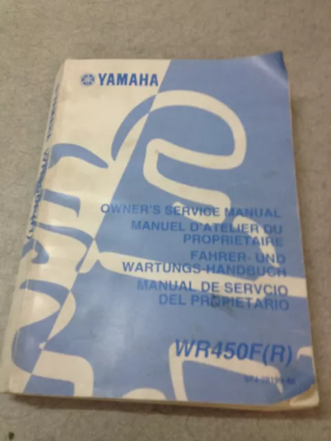 Revue Technique Manuel Owner's service manual Yamaha WR450F (R)