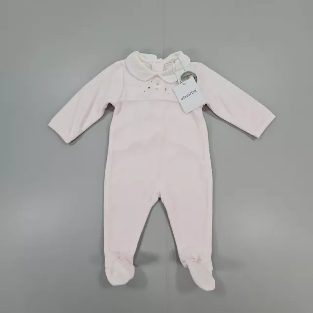 absorba Baby Toddler Romper Pink 3 Months Bodysuit With Swarovski Crystals