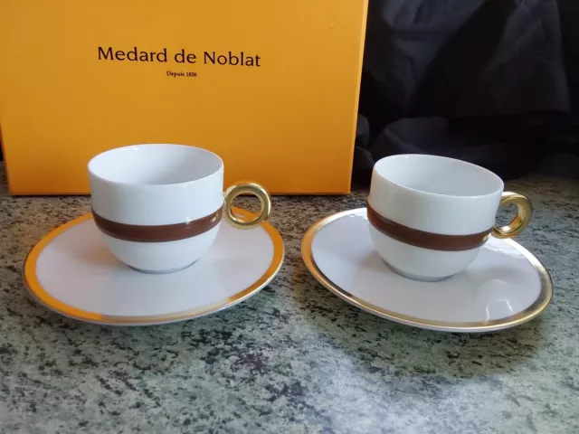 Medard De Noblat france diabolo/diabolo chocolat 2 espresso cups + saucers