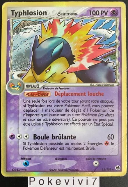 Carte Pokemon TYPHLOSION 12/101 Holo Bloc EX Ile des Dragons FR