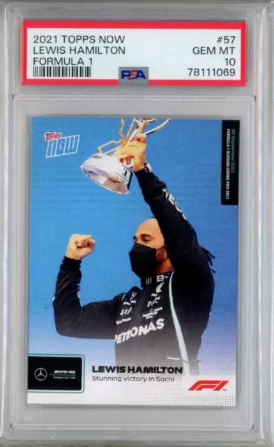 PSA 10 Lewis Hamilton #57 Topps Now 'Victory in Sochi'  Formula 1 Card (Low Pop)