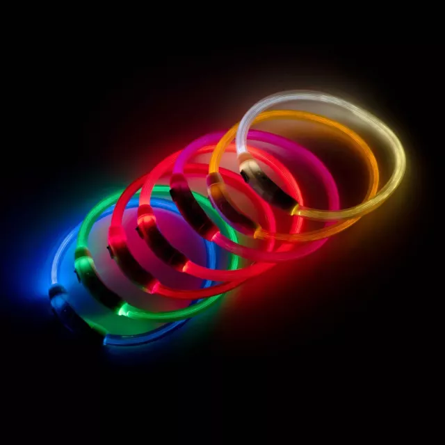 LED Hundehalsband Leuchtring Leuchtband Halsband Leuchthalsband AKKU