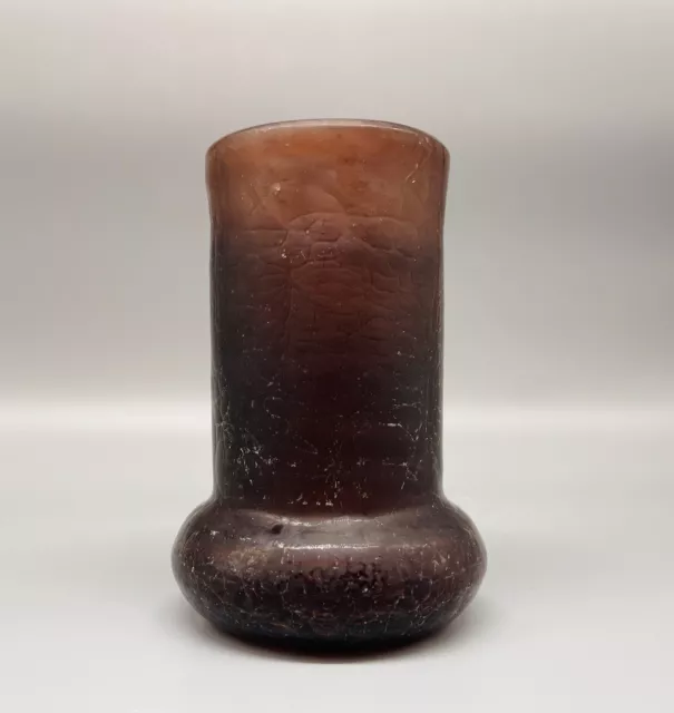 Antike Glas Vase 19. Jahrhundert vermutlich Frankreich Craquele Amethystglas