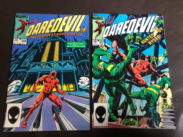 Marvel Comics Daredevil #207 & 208 1984 (2 comic bundle/job lot)