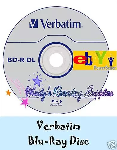 Verbatim Blu Ray DVD discs 25Gb 4X Recordable BD-R 3 pack new