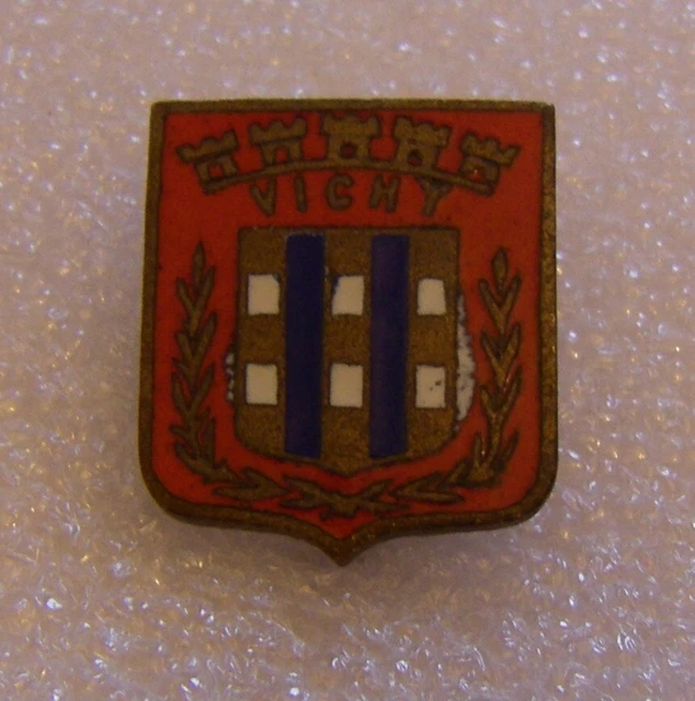 BROCHE ANCIENNE BLASON REIMS COAT OF ARMS PIN ARMOIRIES HERALDIQUE