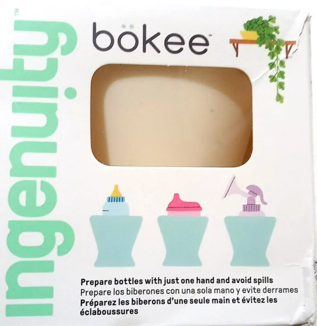 Ingenuity Bokee Baby Bottle/Sippy Cup Prep Holder Hands Free Color Off White