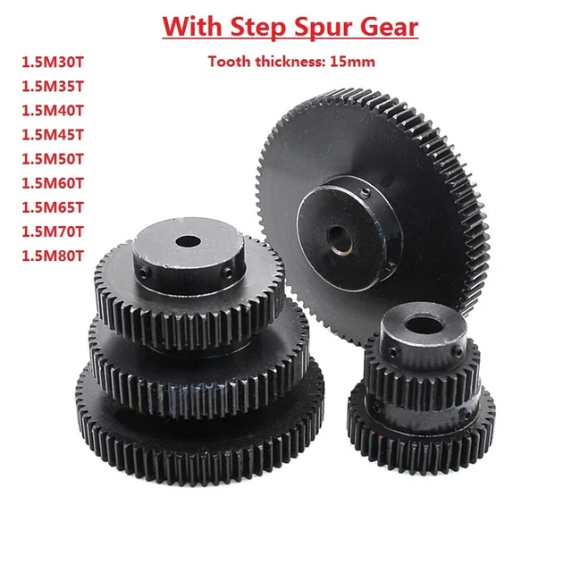 1.5 Mod 30-80Zähne Zahnräder Stirnrad With Schritt C45 Stahlzahnrad Stirnräder