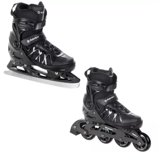 2in1 Inlineskates Schlittschuhe Raven Expert verstellbar - Neu!