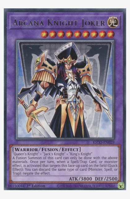 3x Arcana Knight Joker KICO-EN029 1st Edition Rare YuGiOh Playset - Near Mint