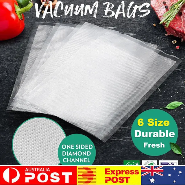 100Pcs Food Vacuum Sealer Bags Vaccum Food Saver Storage Heat Seal Bag Pack Au