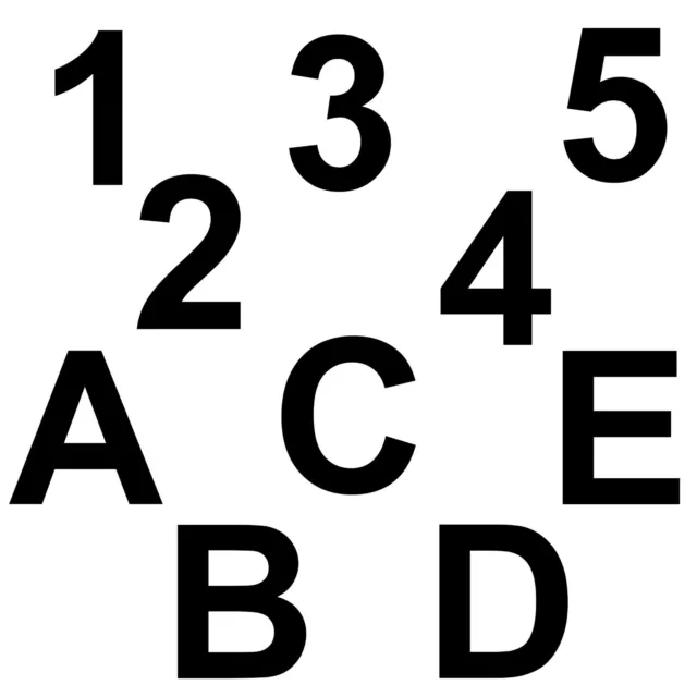 Buchstaben und Zahlen Aufkleber Klebezahlen Ziffern Schwarz einzeln Ar.Nr.-SA81