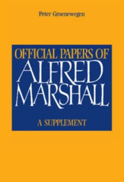 Oficial Papeles De Alfred Marshall: Un Suplemento Tapa Dura