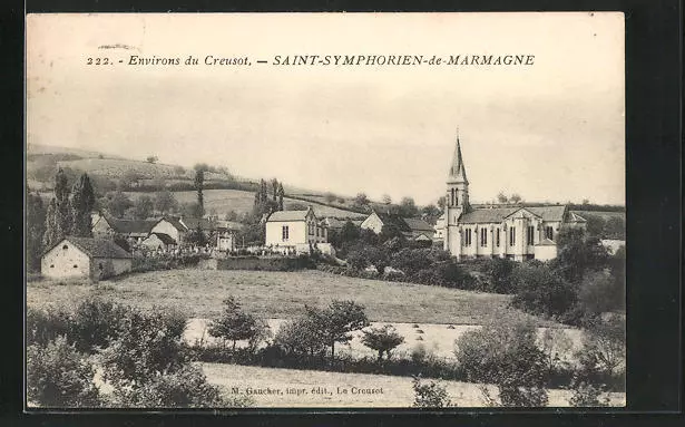 CPA Saint-Symphorien-de-Marmagne, vue générale 1934