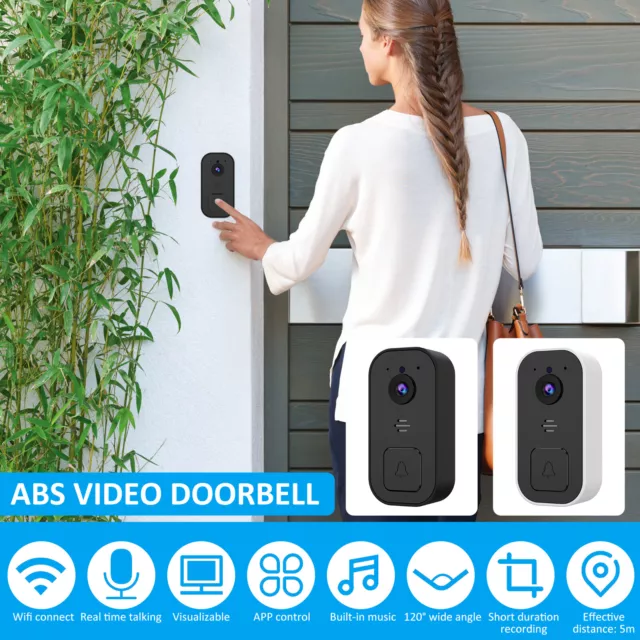 Video Doorbell 24G WiFi 720P 120° Wireless Camera 800mAh Night Vision Visual💖` 3