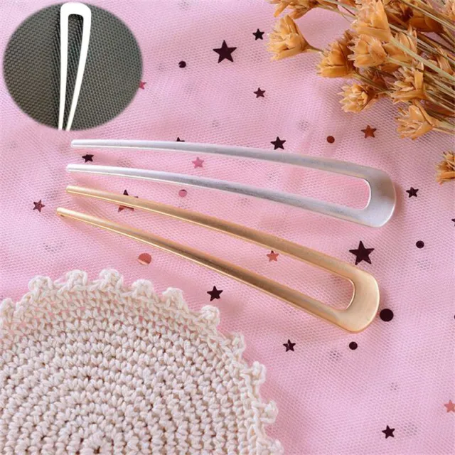 Women Hair Pin U Shaped Stick French Fashion Hairstyle Metal  Color Hair Clips