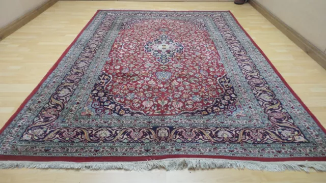 Large  PERSAIN CARPET RUG HAND MADE Oriental living Room Vintage 10ft 1" x 7ft 3
