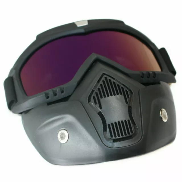 Full Face Paintball Airsoft Mask Motorcycle Goggle Tactical Detachable Face Mask 2