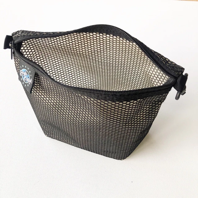 Eagle Creek Travel Gear Black Small Storage Bag Packing Cube Mesh Zip Clip Tote