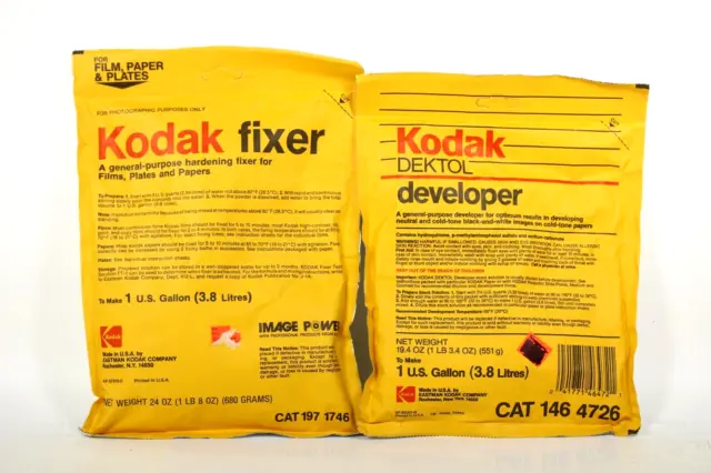 Vintage Kodak Dektol Developer & Kodak Fixer Lot