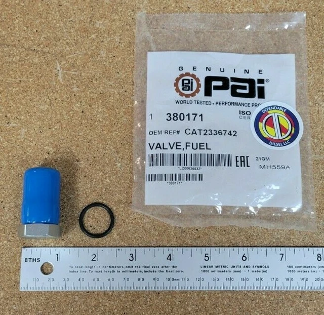 FUEL CHECK VALVE for Caterpillar 3406E C15 C16 C18. PAI P/N 380171 Ref