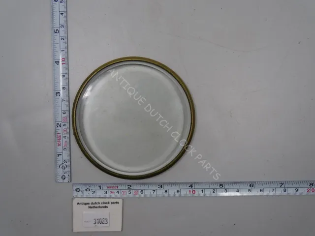 Brass Door With Flat Beveled Glass For A French Mantel Clock 3 15/16″ Or 10 C...