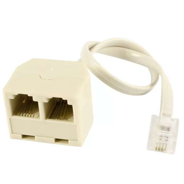 Teléfono 6P4C RJ11 Conector Macho Conector Jack a Dual Hembra Adaptador De Cable