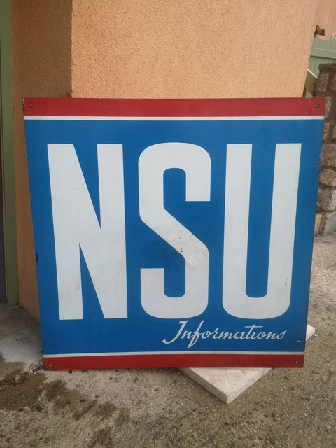 panneau publicitaire ancien 65x65 NSU 
