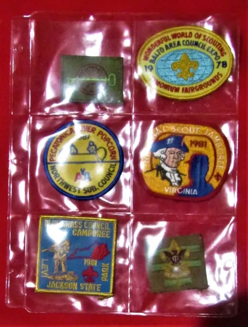 10 Boy Scout 6 Pocket Safely Show Top Loading 3" Pocket Patch Page Jamboree Rank