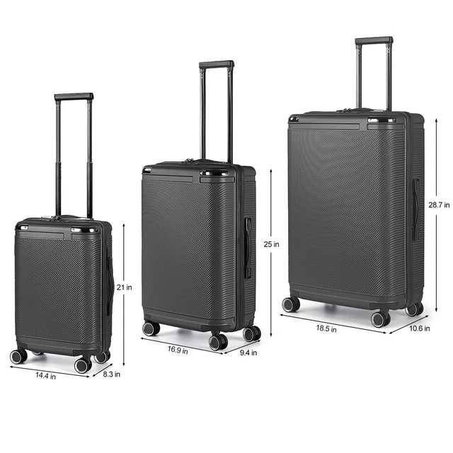 Luggage Sets 3 Piece Lightweight Durable Spinner Hard Shell Suitcase w/ TSA Lock
