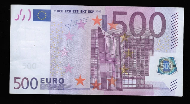 Europe GERMANY 500 Euro 2002, UNC, TRICHET Sign, Printer ( 9332 ) Europe GERMANY 500 Euro 2002, UNC, TRICHET Sign, Printer ( 9332 )