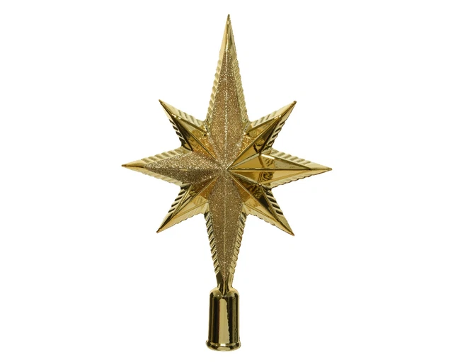 GOLD CHRISTMAS TREE Star Topper Luxury Shatterproof Glitter Star Tree