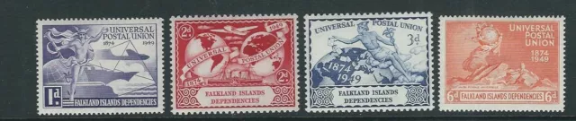 FALKLAND ISLANDS DEPENDENCIES 1949 UPU set (Scott 1L14-17) VF MLH