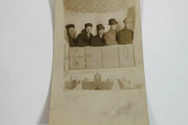 Antique 1909 Collectible Real Picture Post Card Air Ship with 5 Guy portrait